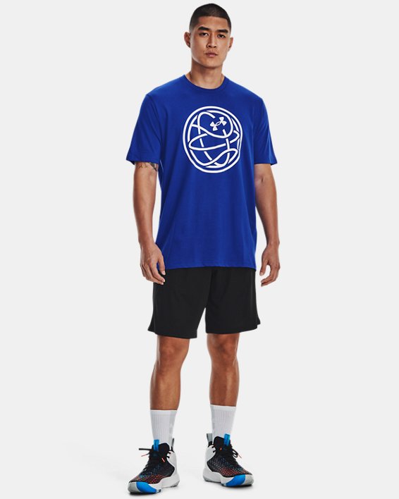 Men's UA Hoops Logo T-Shirt, Blue, pdpMainDesktop image number 2
